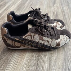 Coach Hilary Sneakers Brown Logo Designer Shoes